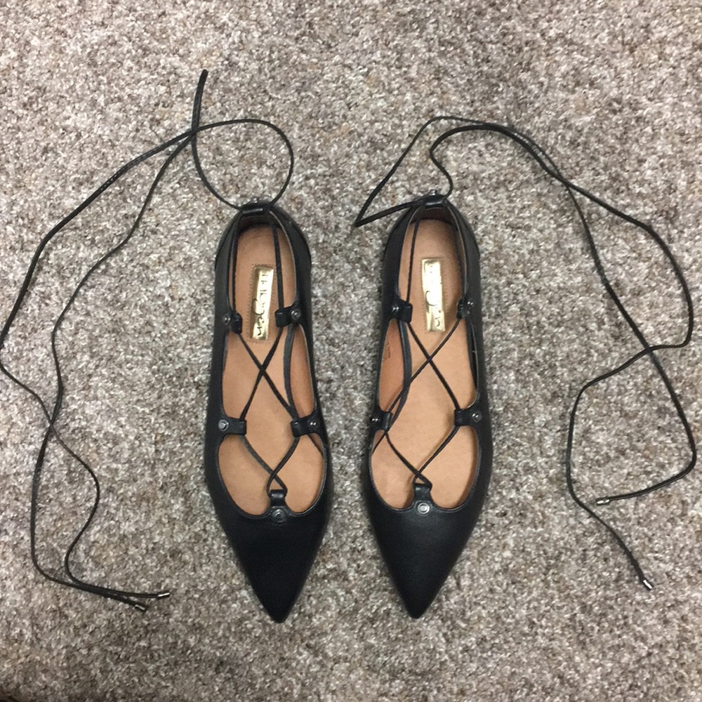 Halogen black lace up flats
